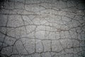 Cracked asphalt pavement