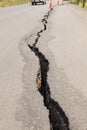 Cracked asphalt road Royalty Free Stock Photo