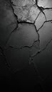 Cracked Black Surface, Abstract Texture with Dark Hues and Dramatic Shadows Royalty Free Stock Photo