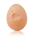 Cracked breakfast egg