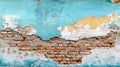 Cracked brick design: aged facade, weathered wall texture, rustic surface marks, worn masonry aesthetics, aged Royalty Free Stock Photo
