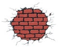 Cracked brick wall Royalty Free Stock Photo