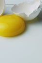 Cracked and Broken Egg, Eggshell and Yolk Royalty Free Stock Photo