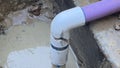 Cracked and broken sewer system sprinkler water line