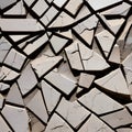 A cracked and broken texture with shattered pottery and cracked rocks2, Generative AI Royalty Free Stock Photo