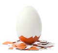 Cracked brown egg. Royalty Free Stock Photo