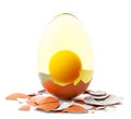 Cracked brown egg. Royalty Free Stock Photo