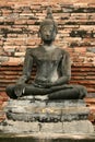 Cracked buddha statue Sukhothai thailand Royalty Free Stock Photo