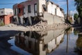 cracked building foundation after collapse