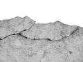 Cracked Cement Wall Isolatedon White Background with Clipping Pa Royalty Free Stock Photo