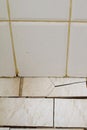 Cracked ceramic floor tile Royalty Free Stock Photo