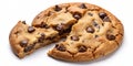 cracked chocolate chip cookie isolated Generative By AI