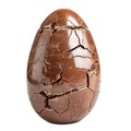 Cracked chocolate easter egg isolated on white background Royalty Free Stock Photo