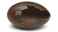 Cracked chocolate egg, studio shot, white background, Easter Royalty Free Stock Photo