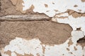 Cracked clay wall. Old plaster Royalty Free Stock Photo
