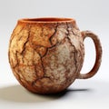 Cracked Coffee Mug With Maya Rendered Style - Uhd Image