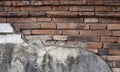 Cracked concrete brick wall, vintage background Royalty Free Stock Photo