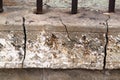 Cracked concrete cement foundation