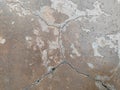 Cracked concrete ground broken at floor or street road from earthquake Royalty Free Stock Photo