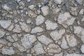 Cracked concrete road texture background. Close up top view Royalty Free Stock Photo
