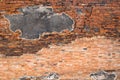 Cracked concrete vintage brick wall background. Royalty Free Stock Photo