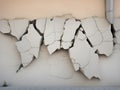 cracked concrete wall covered with gray cement surface as background Royalty Free Stock Photo