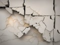 cracked concrete wall covered with gray cement surface as background Royalty Free Stock Photo