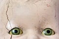 Cracked creepy doll head wins staring contest Royalty Free Stock Photo