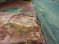 Damaged cements footpath. Royalty Free Stock Photo