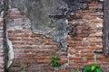 Decayed brick wall texture background. Royalty Free Stock Photo