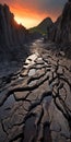 Cracked Desert With Water Feature: A Captivating National Geographic Photo