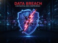 Data Breach Confidential Information Compromised Shield Royalty Free Stock Photo