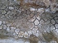 Cracked Dirt with Footprints in a Californian Desert