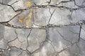 cracked and distressed concrete pavement