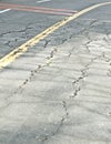 Cracked driving road