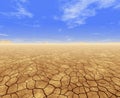 Cracked dry desert ground in a hot weather Royalty Free Stock Photo