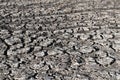 Cracked and dry earth in the desert. Global warming and shortage of water on the planet. Drought, cracked ground. Natural texture