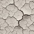Cracked dry earth forms an intricate pattern of irregular hexagonal shapes Royalty Free Stock Photo