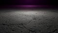Cracked dry ground surface illuminated by a dramatic purple spotlight from above Royalty Free Stock Photo