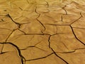 cracked dry silty clay top soil closeup. drought and environment concept Royalty Free Stock Photo