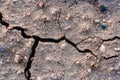 cracked dry soil. ecological catastrophe in nature. scorched earth ground wasteland Royalty Free Stock Photo