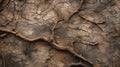 Cracked Earth: Abstract Macro Landscape with Textured Rock and Wood