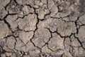 Cracked earth, cracked soil. Texture of grungy dry cracking parched earth. Global warming effect. Royalty Free Stock Photo