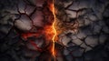 Cracked earth with fissure of hot lava Royalty Free Stock Photo