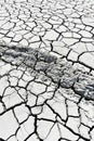 Cracked earth near mud volcanoes Royalty Free Stock Photo