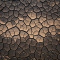 Cracked earth pattern in a dry, arid environment. The surface showcases various Royalty Free Stock Photo