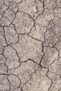 Cracked earth texture of ground, broken and rough surface gray mud clay soil in summer season, cracked ground floor on Royalty Free Stock Photo