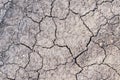 Cracked earth texture of ground, broken and rough surface gray mud clay soil in summer season, cracked ground floor on Royalty Free Stock Photo