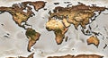 AI-generated Cracked Earth World Map Texture With Parched Continents And Weathered Coastal Details Royalty Free Stock Photo