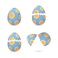 Cracked easter eggs with ovals set